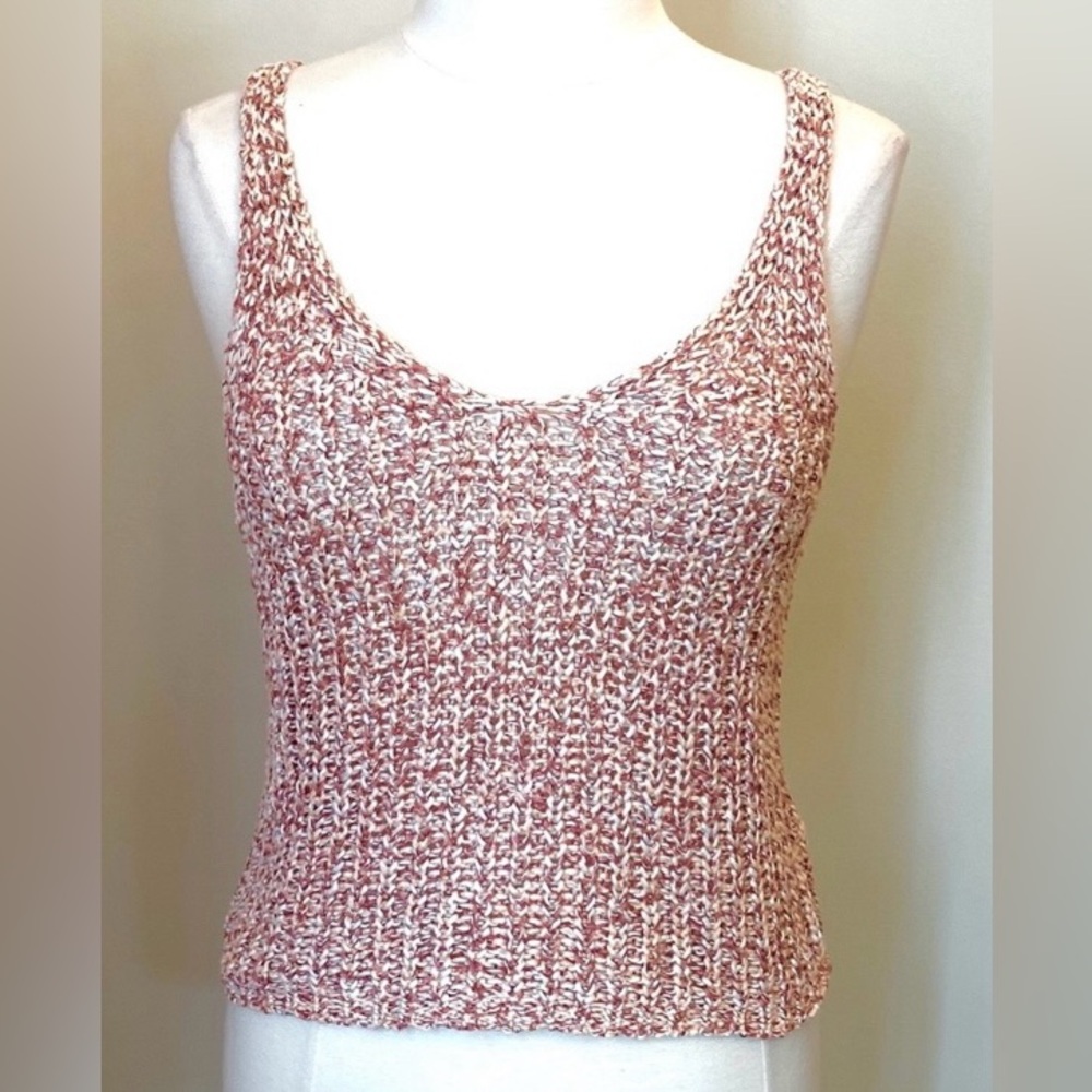 Harper Heritage Pink Cream SZ S Boho Preppy Coastal Soft Girl Romantic Knit Top